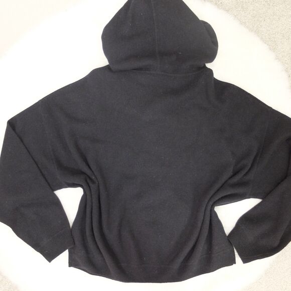 AQUA Black 100% Cashmere Drop Shoulder Hoodie Size Large NWT - Picture 8 of 9